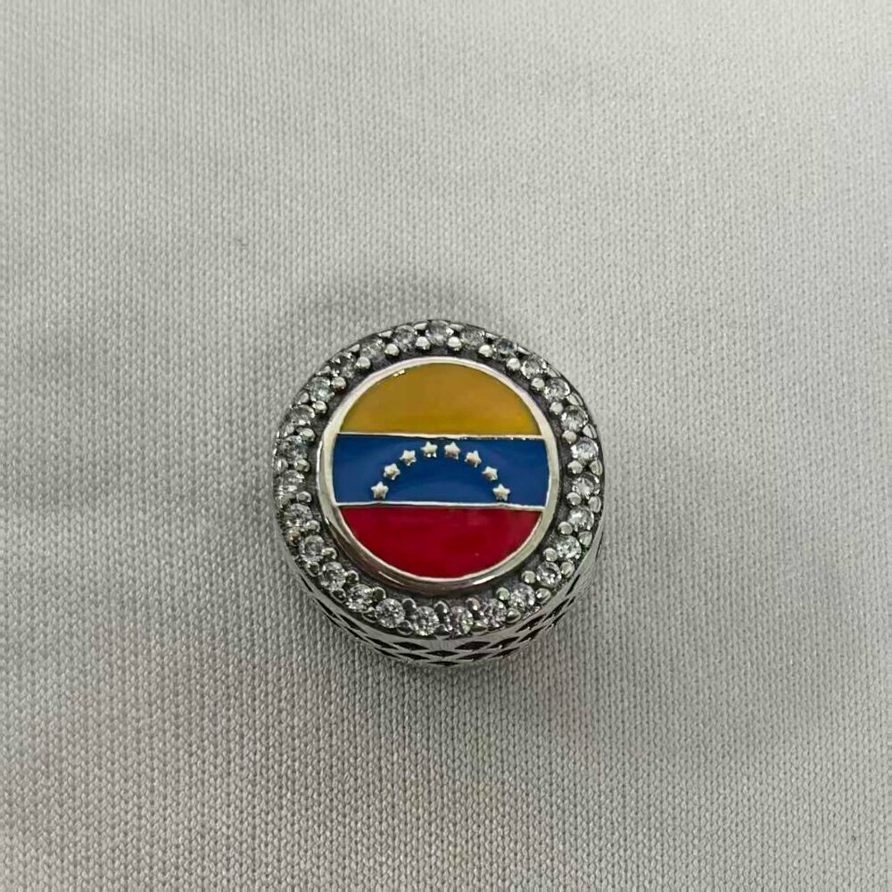 Pandora Venezuela Flag Exclusive Bead Charm For Bracelet, S925 Silver Jewelry